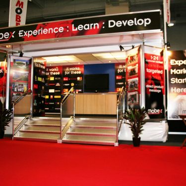 Bespoke exhibition trailer stand design and build by Mobex 